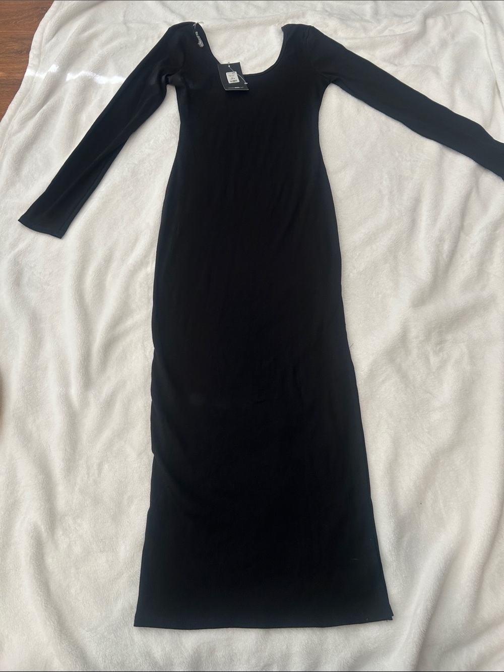Fashion Nova Black Long Sleeve Maxi Bodycon Dress